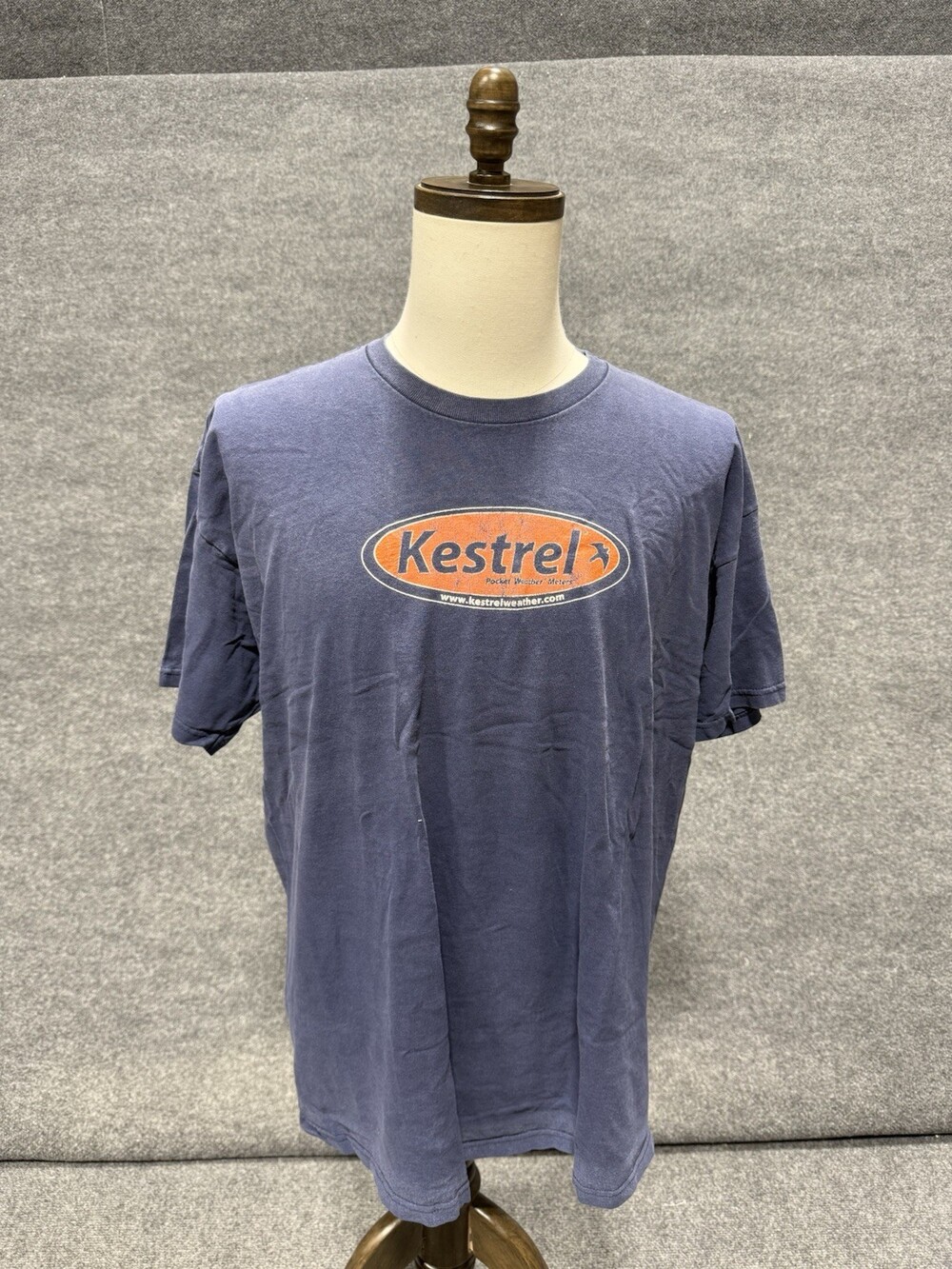 Kestrel Pocket Weather Meter Logo T Shirt Men’s 2XL Blue Graphic Cotton Tee